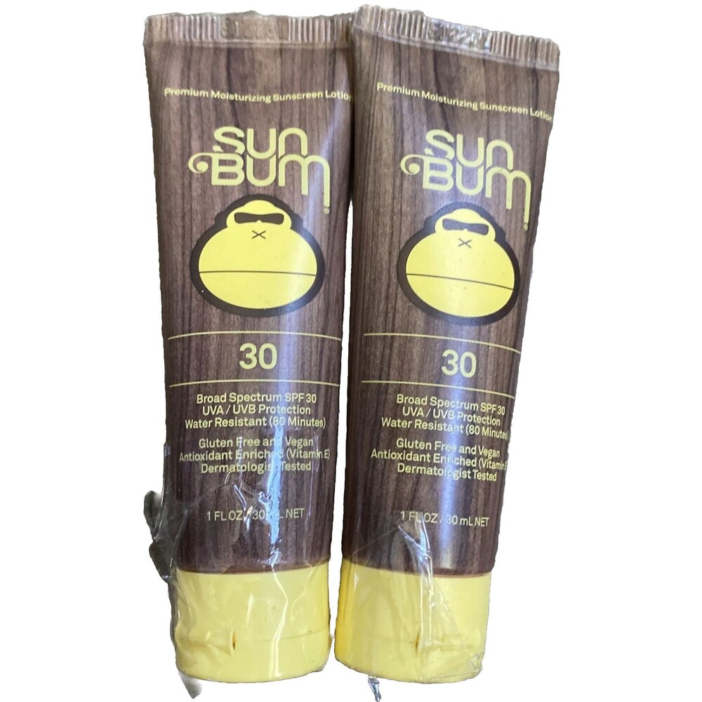 Sun Bum Broad Spectrum SPF 30 Sunscreen Lotion 1 Oz Travel Size Lot Of 2